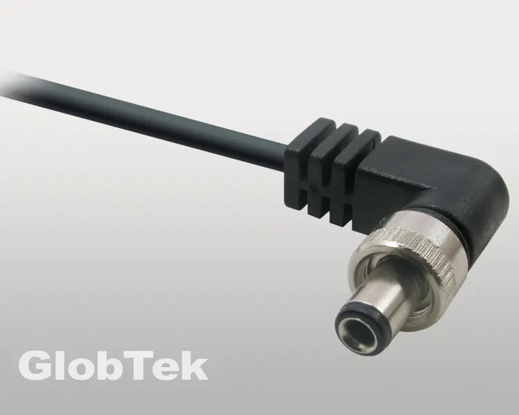 Right Angle Overmold of S760K type Locking Barrel Coaxial Plugs now available molded on PVC and Silicon Jacket Cable